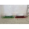 COPPIA LAMPADA PARETE VETRO MURANO DUE Gio S P-PL 40 BIANCO SATINATO ROSSO VERDE