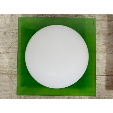 COPPIA LAMPADA PARETE VETRO MURANO DUE Gio S P-PL 40 BIANCO SATINATO ROSSO VERDE