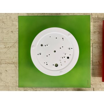 COPPIA LAMPADA PARETE VETRO MURANO DUE Gio S P-PL 40 BIANCO SATINATO ROSSO VERDE
