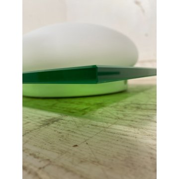 COPPIA LAMPADA PARETE VETRO MURANO DUE Gio S P-PL 40 BIANCO SATINATO ROSSO VERDE