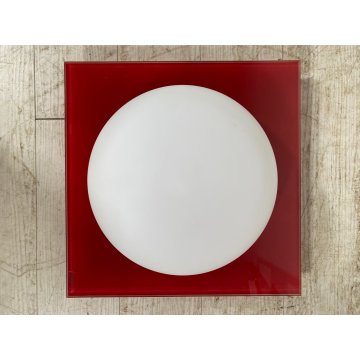 COPPIA LAMPADA PARETE VETRO MURANO DUE Gio S P-PL 40 BIANCO SATINATO ROSSO VERDE