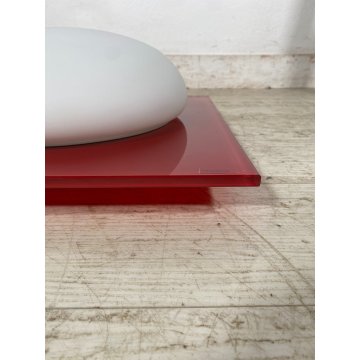 COPPIA LAMPADA PARETE VETRO MURANO DUE Gio S P-PL 40 BIANCO SATINATO ROSSO VERDE
