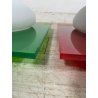 COPPIA LAMPADA PARETE VETRO MURANO DUE Gio S P-PL 40 BIANCO SATINATO ROSSO VERDE