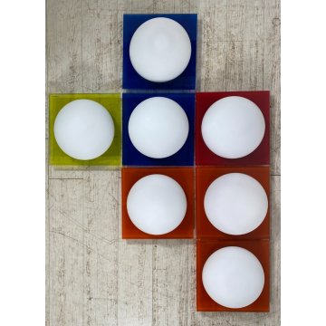 LOTTO 7 LAMPADA PLAFONIERA PARETE VETRO MURANO DUE Gio S P-PL 30 BIANCO SATINATO