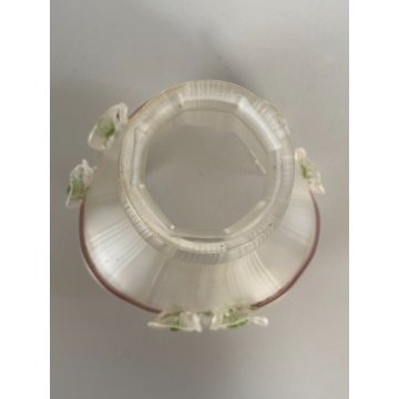 PARALUME a CAMPANA TULIPANO VETRO SATINATO DECORO PASTA di VETRO PRIMA META '900