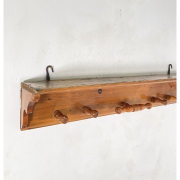 APPENDIABITI PARETE RUSTICO LEGNO MIDCENTURY ITALY ANNI 40 ATTACCAPANNI ENTRATA