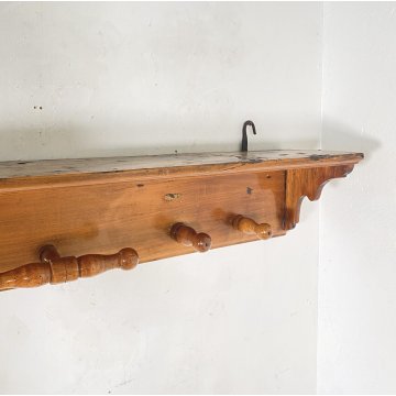 APPENDIABITI PARETE RUSTICO LEGNO MIDCENTURY ITALY ANNI 40 ATTACCAPANNI ENTRATA