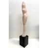 SCULTURA TUTTOTONDO FIGURA FEMMINILE ASTRATTA NUDO DONNA MARMO ROSA ONICE 66cm/h