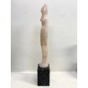 SCULTURA TUTTOTONDO FIGURA FEMMINILE ASTRATTA NUDO DONNA MARMO ROSA ONICE 66cm/h