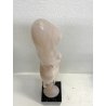 SCULTURA TUTTOTONDO FIGURA FEMMINILE ASTRATTA NUDO DONNA MARMO ROSA ONICE 66cm/h