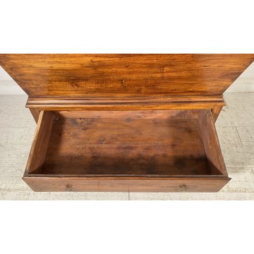 ANTICA MADIA RIBALTA PANCA LEGNO ROVERE 1800 1 CASSETTO MOBILE CASSAPANCA EPOCA
