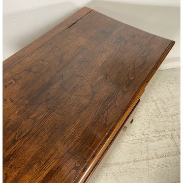 ANTICA MADIA RIBALTA PANCA LEGNO ROVERE 1800 1 CASSETTO MOBILE CASSAPANCA EPOCA