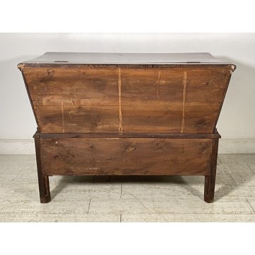 ANTICA MADIA RIBALTA PANCA LEGNO ROVERE 1800 1 CASSETTO MOBILE CASSAPANCA EPOCA