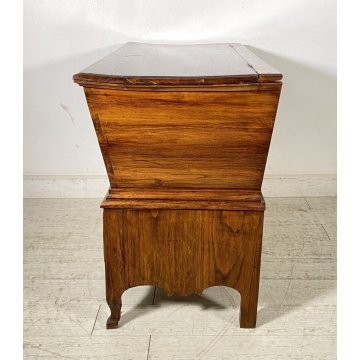 ANTICA MADIA RIBALTA PANCA LEGNO ROVERE 1800 1 CASSETTO MOBILE CASSAPANCA EPOCA