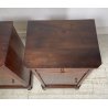 ANTICA COPPIA COMODINO STILE CARLO X LEGNO NOCE FINE 1800 CASSETTO ANTA