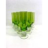 SET 10 CALICI CILINDRICI VETRO MURANO VERDE ACIDO BICCHIERI VINTAGE DESIGN '70s