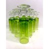 SET 10 CALICI CILINDRICI VETRO MURANO VERDE ACIDO BICCHIERI VINTAGE DESIGN '70s