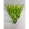 SET 10 CALICI CILINDRICI VETRO MURANO VERDE ACIDO BICCHIERI VINTAGE DESIGN '70s