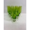 SET 10 CALICI CILINDRICI VETRO MURANO VERDE ACIDO BICCHIERI VINTAGE DESIGN '70s