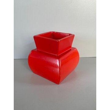VASO CERAMICA RICHARD GINORI S.CRISTOFORO GARIBOLDI ANNI 50 ROSSO FUOCO VINTAGE