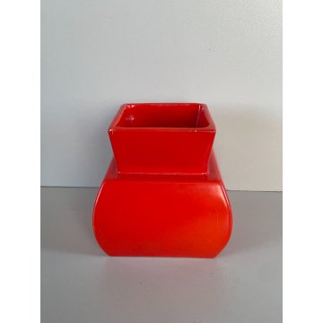 VASO CERAMICA RICHARD GINORI S.CRISTOFORO GARIBOLDI ANNI 50 ROSSO FUOCO VINTAGE