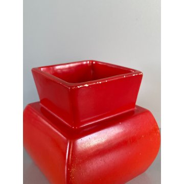 VASO CERAMICA RICHARD GINORI S.CRISTOFORO GARIBOLDI ANNI 50 ROSSO FUOCO VINTAGE