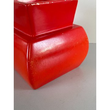 VASO CERAMICA RICHARD GINORI S.CRISTOFORO GARIBOLDI ANNI 50 ROSSO FUOCO VINTAGE