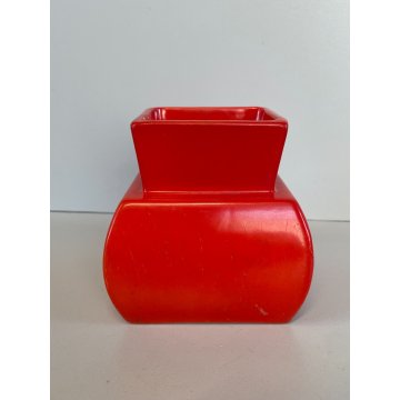 VASO CERAMICA RICHARD GINORI S.CRISTOFORO GARIBOLDI ANNI 50 ROSSO FUOCO VINTAGE