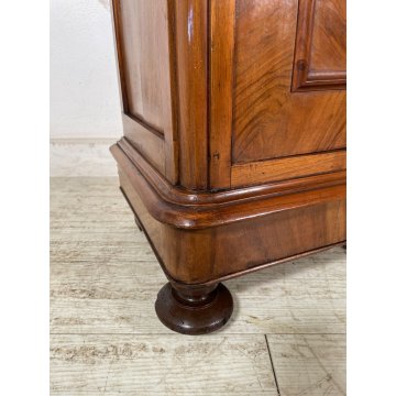 COPPIA ANTICO COMODINO UMBERTINO epoca 1900 LEGNO NOCE RADICA Old Nightstands