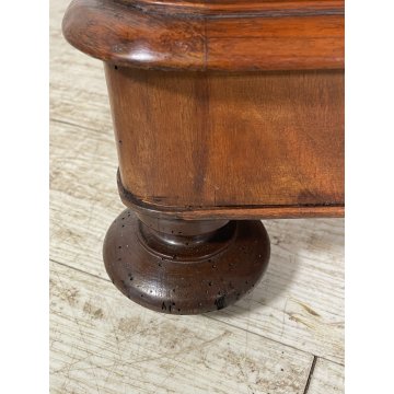 COPPIA ANTICO COMODINO UMBERTINO epoca 1900 LEGNO NOCE RADICA Old Nightstands