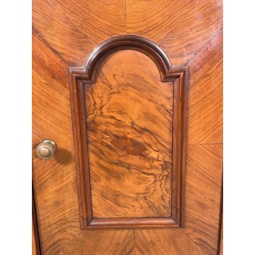 COPPIA ANTICO COMODINO UMBERTINO epoca 1900 LEGNO NOCE RADICA Old Nightstands