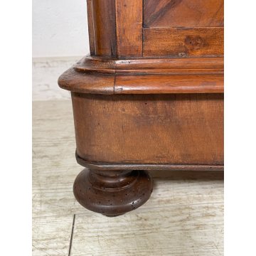 COPPIA ANTICO COMODINO UMBERTINO epoca 1900 LEGNO NOCE RADICA Old Nightstands