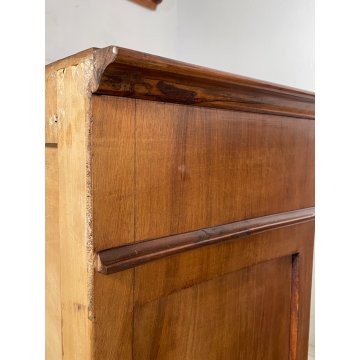 COPPIA ANTICO COMODINO UMBERTINO epoca 1900 LEGNO NOCE RADICA Old Nightstands