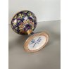 SET 3 pz PORTAUOVO/ALZATA CERAMICA ICAP Gualdo Tadino MAIOLICA LUSTRO ORO BLU