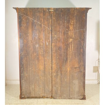 ANTICO PICCOLO ARMADIO DOPPIO CORPO PIEMONTESE GUARDAROBA 800 LEGNO NOCE 2 ANTE