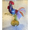 GRANDE FIGURA GALLO VETRO MURANO Paolo Venini POLICROMO ROOSTER 35cm MID-CENTURY