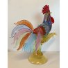 GRANDE FIGURA GALLO VETRO MURANO Paolo Venini POLICROMO ROOSTER 35cm MID-CENTURY