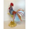 GRANDE FIGURA GALLO VETRO MURANO Paolo Venini POLICROMO ROOSTER 35cm MID-CENTURY