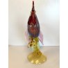 GRANDE FIGURA GALLO VETRO MURANO Paolo Venini POLICROMO ROOSTER 35cm MID-CENTURY