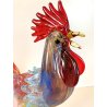 GRANDE FIGURA GALLO VETRO MURANO Paolo Venini POLICROMO ROOSTER 35cm MID-CENTURY