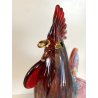 GRANDE FIGURA GALLO VETRO MURANO Paolo Venini POLICROMO ROOSTER 35cm MID-CENTURY