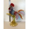 GRANDE FIGURA GALLO VETRO MURANO Paolo Venini POLICROMO ROOSTER 35cm MID-CENTURY