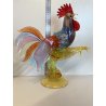 GRANDE FIGURA GALLO VETRO MURANO Paolo Venini POLICROMO ROOSTER 35cm MID-CENTURY