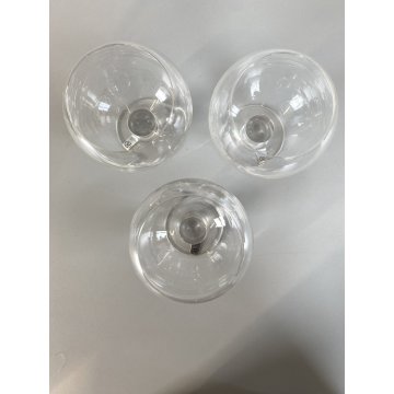 SET 3 CALICI CRISTALLO Arnolfo di Cambio DESIGN Sergio Asti "Perbere" 12cm/h '60