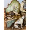 RARO GRUPPO SCULTOREO PORCELLANA A. Borsato Ottuagenari ANZIANI con CANE VINTAGE