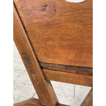 ANTICA CULLA DONDOLO LEGNO NOCE PORTA RIVISTE BAMBOLA LETTO FIORIERA EPOCA '800