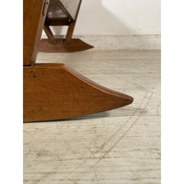 ANTICA CULLA DONDOLO LEGNO NOCE PORTA RIVISTE BAMBOLA LETTO FIORIERA EPOCA '800