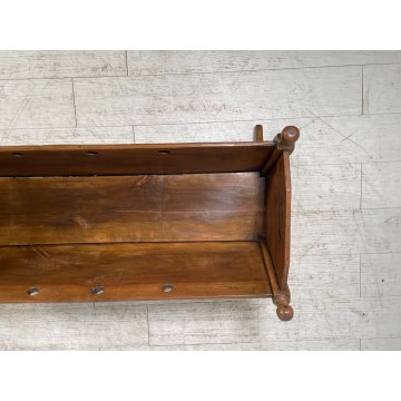 ANTICA CULLA DONDOLO LEGNO NOCE PORTA RIVISTE BAMBOLA LETTO FIORIERA EPOCA '800