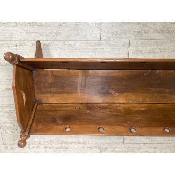 ANTICA CULLA DONDOLO LEGNO NOCE PORTA RIVISTE BAMBOLA LETTO FIORIERA EPOCA '800