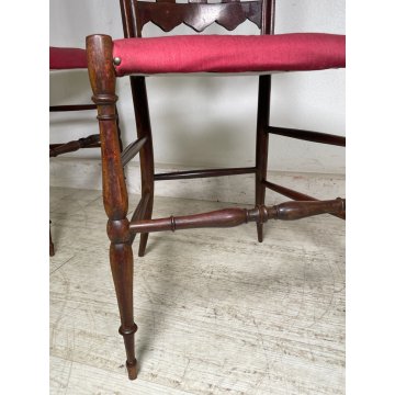 ANTICA COPPIA SEDIE CHIAVARINE CHIAVARI BRASS CHAIR LEGNO FAGGIO EPOCA '900